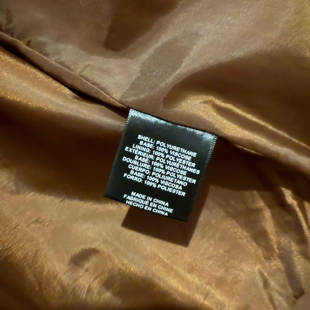 Women's Vegan Brown Leather Jacket, Size 2x, Mark Alan - Picture 4 of 4